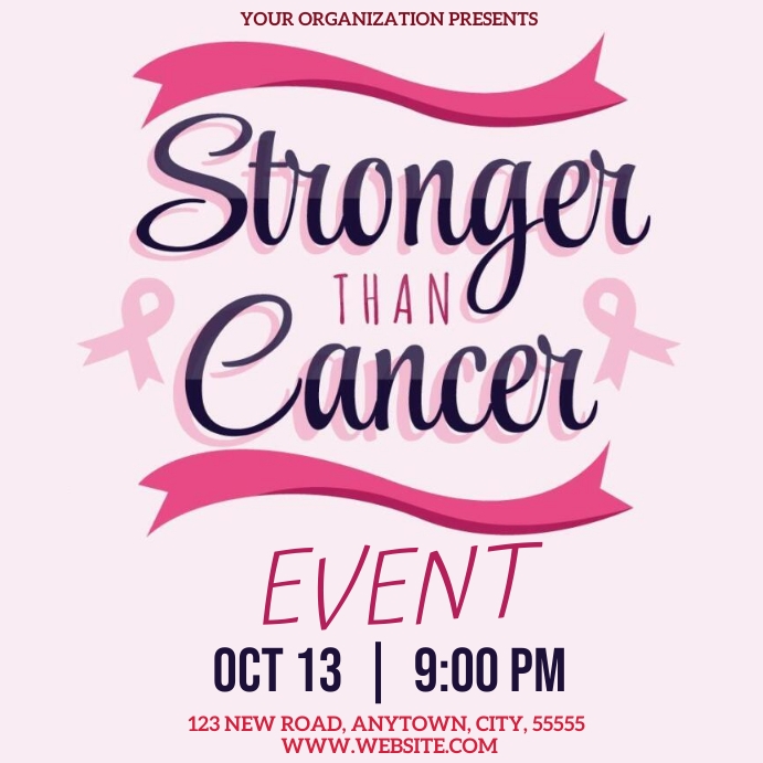 Breast Cancer Awareness EVENT TEMPLATE Publicação no Instagram