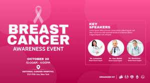 Pink Breast Cancer Awareness Event Twitter-opslag Template