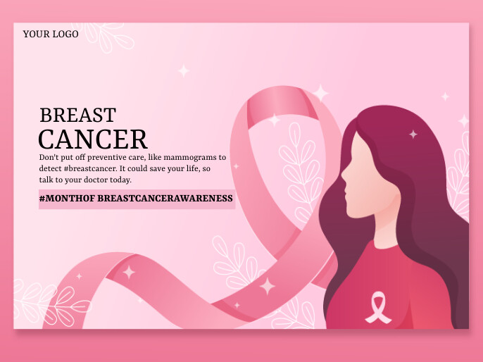 Breast cancer awareness flyer Presentatie template