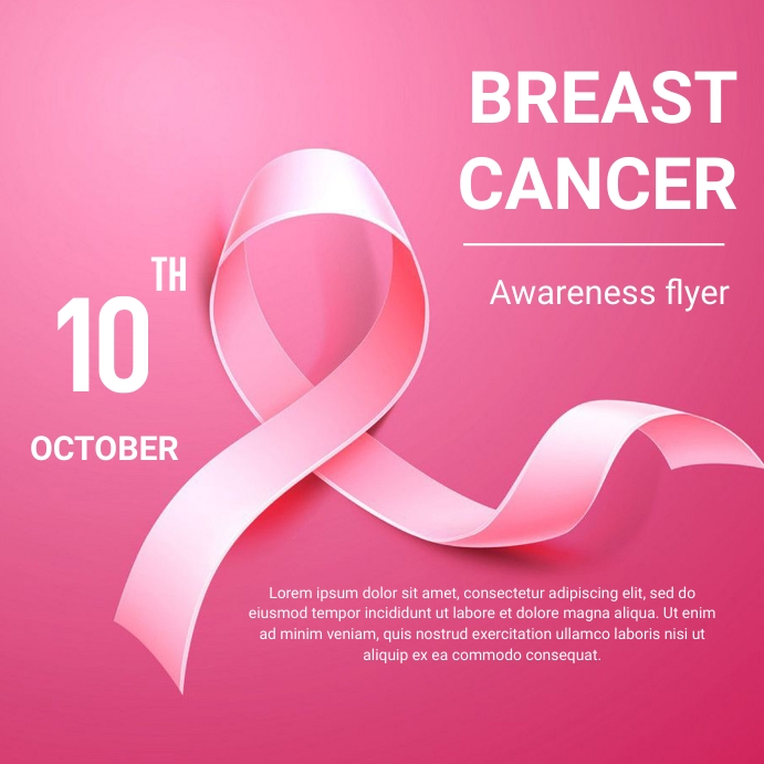 Breast Cancer awareness flyer Instagram Post template