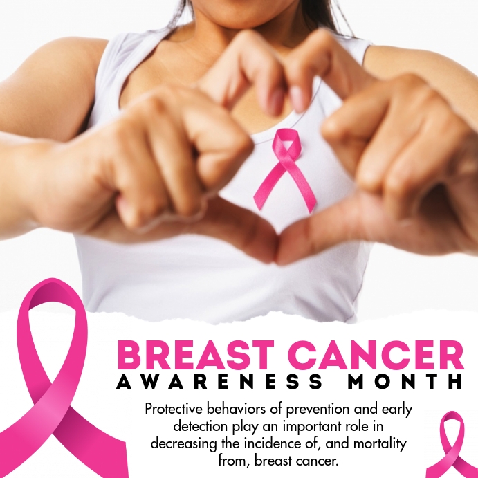 Breast Cancer Awareness Flyer Template Quadrat (1:1)