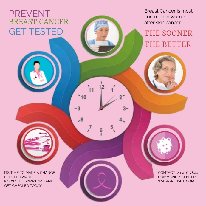 breast cancer awareness instagram post (2) Wpis na Instagrama template