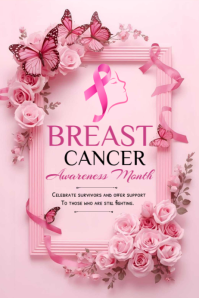 Breast cancer awareness month 2025 Plakat template