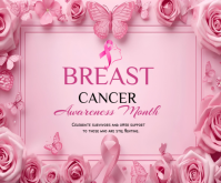 Breast cancer awareness month 2025 Średni prostokąt template