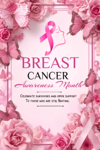 Breast cancer awareness month 2025 Poster template