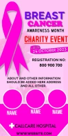 Breast cancer awareness month Charity design template