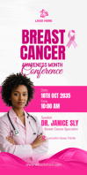 Breast Cancer Awareness Month conference Banner | Pink october Roll up banner Design template