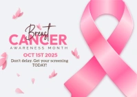 Breast Cancer Awareness Month Postcard template