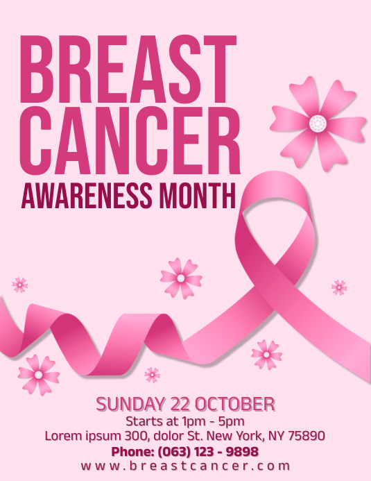 Cancer Newsletter Design Breast Cancer Awareness Month - Flyer Template | PosterMyWall