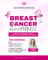 Breast Cancer Awareness Month Flyer Template Instagram Portrait