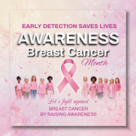 Breast Cancer Awareness Month Instagram Post Logo template