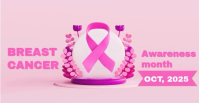 Breast cancer awareness month October 2025 Okładka wydarzenia na Facebooku template