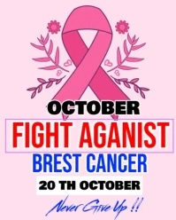 breast cancer awareness month poster Instagram Portrait template