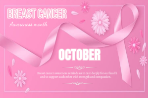 Breast Cancer awareness month template 2025 Etiket