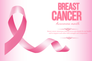 สีขาว Breast cancer awareness month template 2025 Etichetta