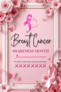 Breast Cancer Awareness Month Template 2025. Poster