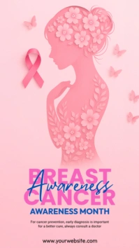 Breast Cancer Awareness Month Template Digital Display (9:16)