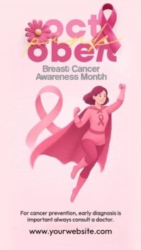 สีขาว Breast Cancer Awareness История на Instagram Template