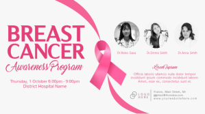 白色 Breast Cancer Awareness Program Twitter-opslag Template