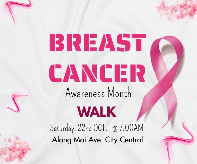 Breast Cancer Awareness Month WALK Template | PosterMyWall