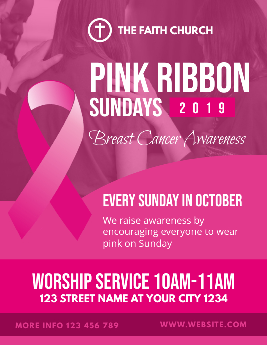 Copy of Breast Cancer Awareness Pink Ribbon Church Fl | PosterMyWall