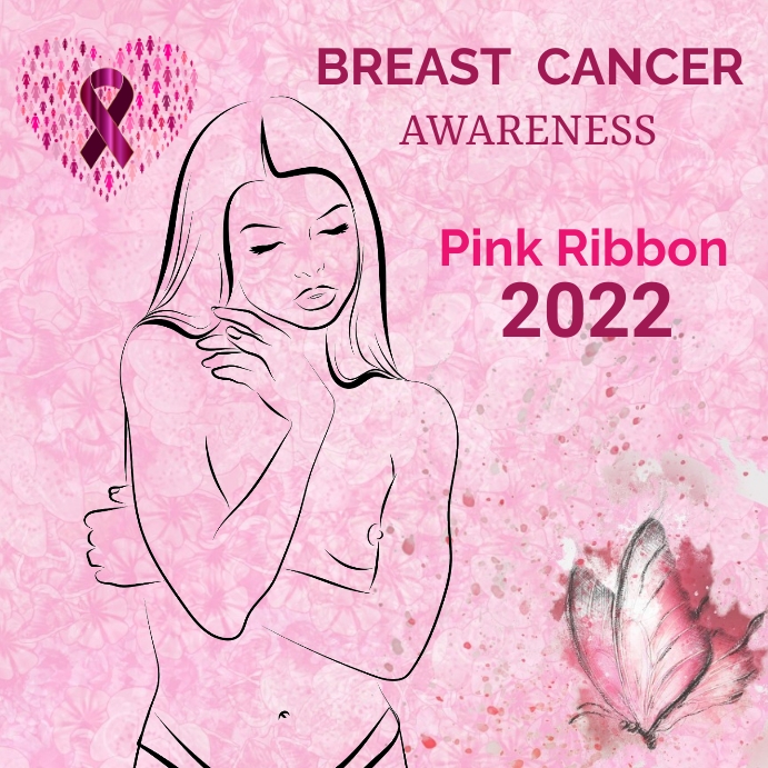 Breast cancer awareness pink ribbon Template PosterMyWall