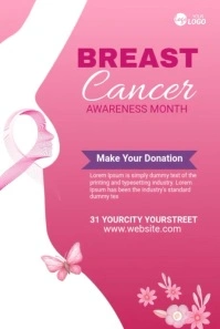 Breast Cancer Awareness Pinterest Graphic template