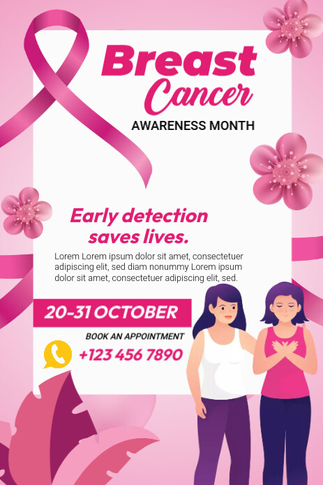 Cancer Pinterest Breast Cancer Awareness Pinterest Graphic Template | PosterMyWall