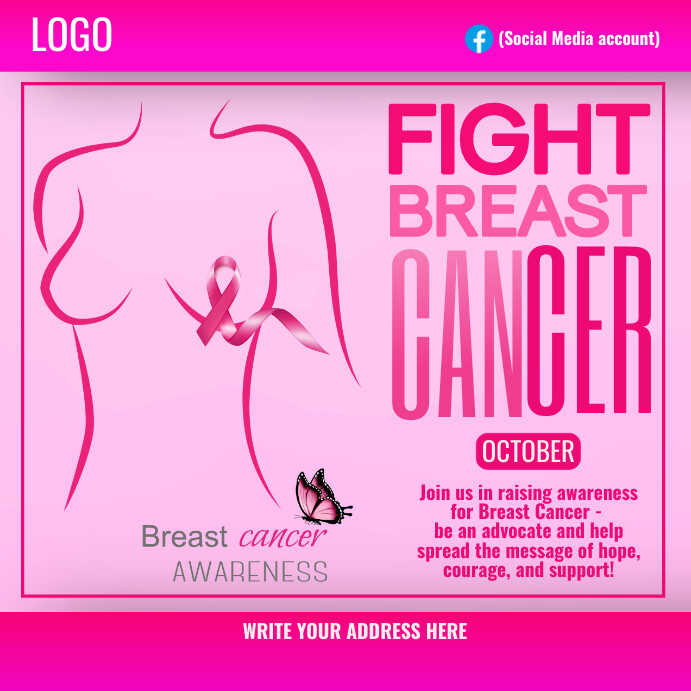 breast cancer awareness post Template | PosterMyWall