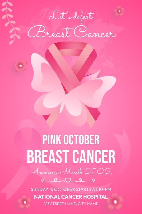 Cancer Message Poster Breast Cancer Awareness Poster Template | PosterMyWall