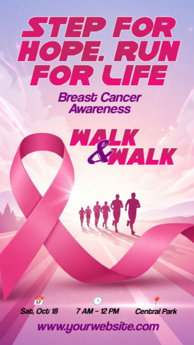 Breast Cancer Awareness Walk & Run Template | PosterMyWall