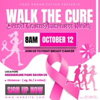 Breast cancer awareness walk flyer Сообщение Instagram template