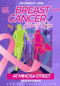 breast cancer charity run flyer A3 template