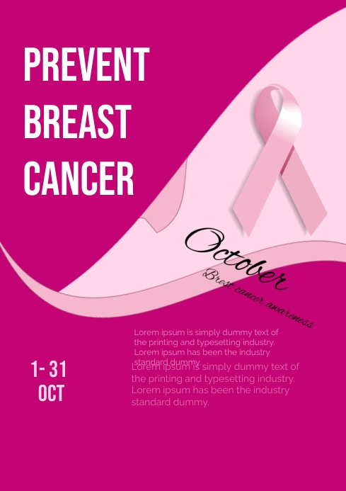 Cancer Newsletter Design Breast cancer Template | PosterMyWall