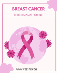 breast cancer 传单(美国信函) template