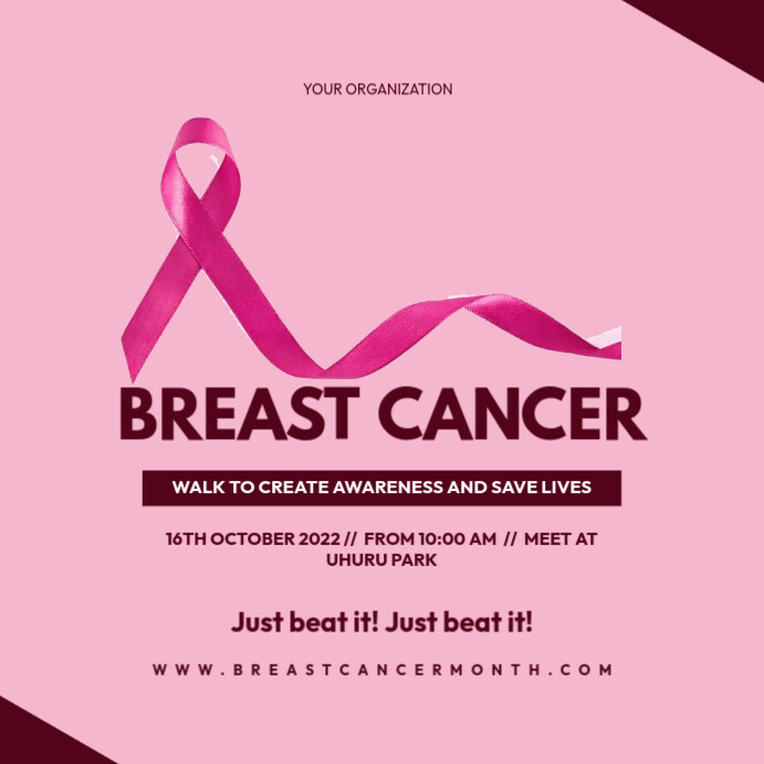 breast cancer Instagram-bericht template