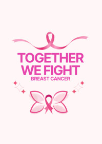 Cancer Newsletter Design breast cancer awareness newsletter Template | PosterMyWall