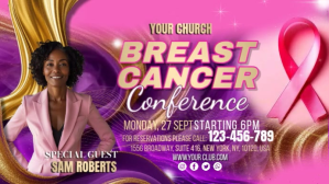 Розовый Breast Cancer Conference Pantalla Digital Template