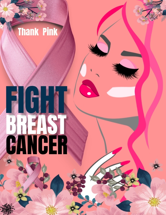 breast cancer flyer Folheto (US Letter) template