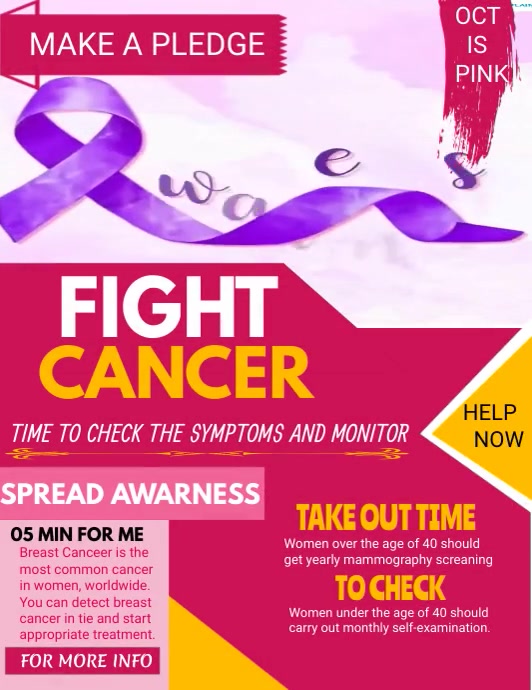Pamplets Cancer Example Breast Cancer flyer template | PosterMyWall