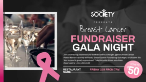 黑色 Breast Cancer Fundraiser Facebook-covervideo Template
