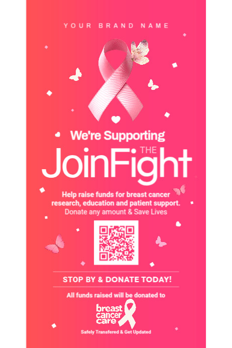 Cancer Raffle Posters Breast Cancer Fundraiser Post Template | PosterMyWall