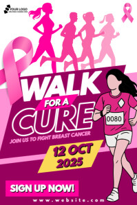Roze Breast Cancer Awareness Walk 海报 Template