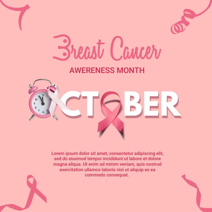 Breast Cancer October Social Media Wpis na Instagrama template