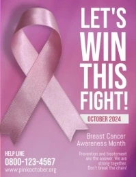Breast Cancer Pink October Flyer Ulotka (US Letter) template
