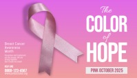 Breast Cancer Pink October Square Video Blog Header template