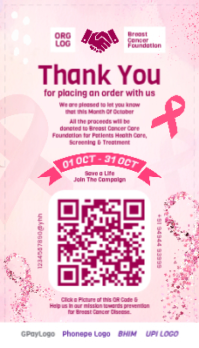 Breast Cancer QR Scanner Card Template