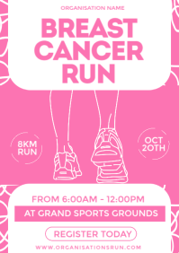 breast cancer run flyer A3 template