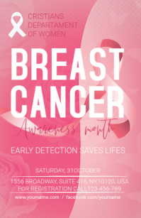 Red Breast Cancer Awareness Tabloid Template