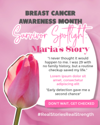 Breast Cancer Testimonial Instagram Portrait template